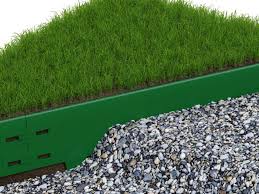 100mm galvanised green lawn edge