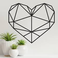 Geometric Love Heart Steel Wall Art