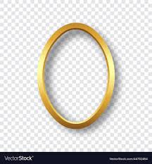 golden oval frame with shadow on a