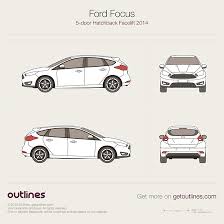Compare msrp, invoice pricing, and other features on the 2014 ford focus st and 2015 ford focus st. 2014 Ford Focus Iii 5 Door Facelift Hatchback Drawings Download Vector Blueprints Outlines