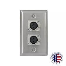 wall plate with 2 mic connectors