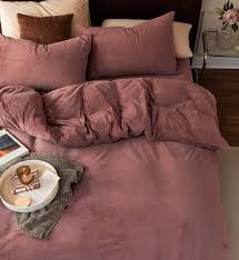 Velvet Bedding Rust Pink Bedding Set