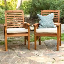 Brown Acacia Patio Chairs With Cushions