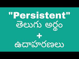 persistent meaning in telugu with