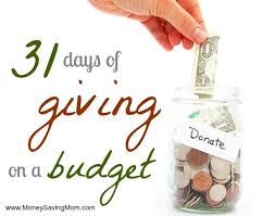 31 days of giving on a budget charity
