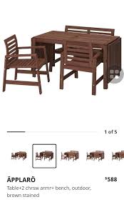 Ikea Applaro Outdoor Dining Table Set