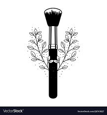 makeup brushes on white background