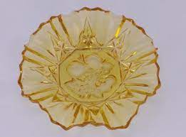 amber federal glass fruit bowl candy