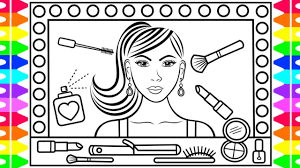 face drawing makeup coloring pages