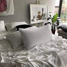pair of linen pillowcases pure white