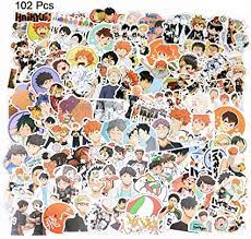If you want help finding stickers with a specific theme, describe it in the title and use the request flair. Amazon Com Haikyuu Stickers Pack Waterproof Anime Stickers For Boys Laptop Luggage Water Bottle Skateboard Vinyl Graffiti Sticker 102 Pcs Kitchen Dining
