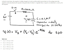 Solved In The Rc Circuit Shown The