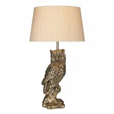 Owl Table Lamp A Cast Bronze Sculpture