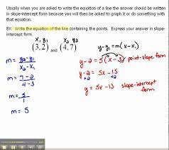 Given Line In Slope Intercept Form