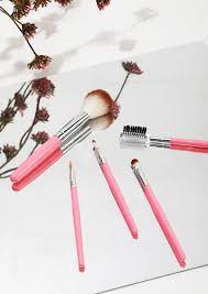 radiant pink makeup brushes set of