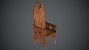 3d model chair throne meval vr ar