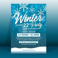 Winter Party Flyer Template For Free Download On Pngtree