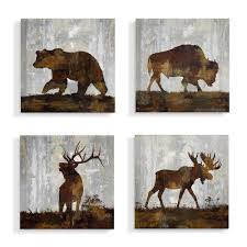 Today i'm showing how to decorate your home with a woodland theme, using dollar tree products. The Stupell Home Decor Collection 17 In X 17 In Woodland Animals Bear Buffalo Deer And Moose By Artist Carl Colburn Canvas Wall Art 4pieces Sca 176 Cn 4pc 17x17 The Home Depot