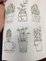 Give effects to it to make it look like soil and draw some small lines on the spot where the plant is attached with soil to make it look irregular. Flower Pot Doodles Doodle Drawings Sketch Book Flower Doodles