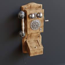 antique wall telephone 3d model