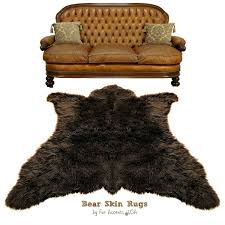 brown bear skin rug plush faux