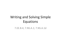 Writing And Solving Simple Equations