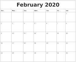 February 2020 Free Printable Calendar Templates