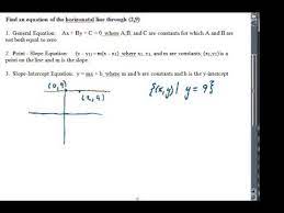 Find The Equation Of A Horizontal Line