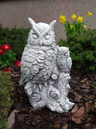 Owl Family Concrete Statue Stone Owl