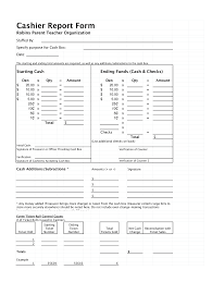 cash register report template