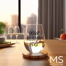 Stemless Wine Glass Mockup Wine Glass