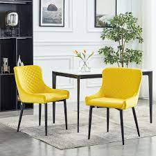 gojane yellow fabric dining chair with