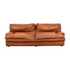 roche bobois burnt orange leather sofa