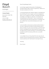 audiologist cover letter exle free