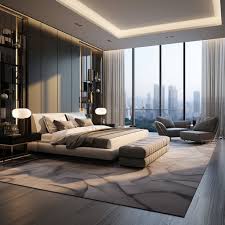 modern luxury master bedroom with a