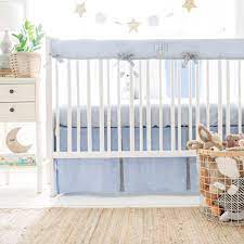 Blue And Grey Crib Bedding Nantucket