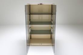 chrome display cabinet with glass doors