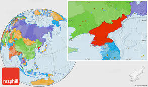 political location map of north korea