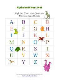 Dinosaur Theme Uppercase Alphabet Pdf Chart Alphabet Chart Net