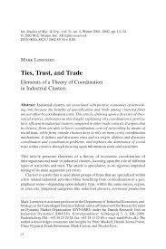 (2) the industrial development acts, 1969 and 1972, and this act shall be construed as one act and may be cited together as the industrial development acts, 1969 to 1975. Pdf Ties Trust And Trade Elements Of A Theory Of Coordination In Industrial Clusters