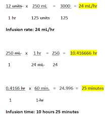 Insulin Drip Infusion Calculation