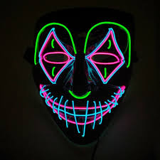 Halloween Led Glow Mask Luminous Flashing Mask 3 Modes El Wire Light Up The Purge Movie Halloween Costume For Party Holiday Role Aliexpress