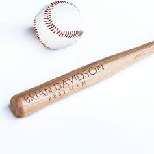 mini baseball bat laser engraved custom