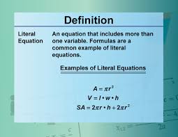 Definition Equation Concepts Literal