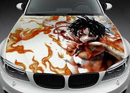 On all orders over $13. One Piece Fire Ace Anime Car Hood Wrap Full Color Vinyl Sticker Decal Fitany Car 55 00 Picclick