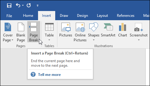 Using the Page Break Feature