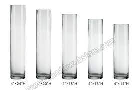 4 x 18 cylinder vase clear