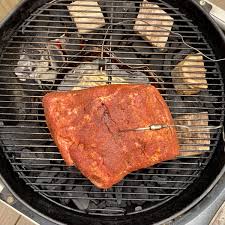 smoked pork charcoal grill or