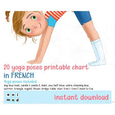 french yoga poses printable poster