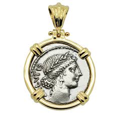 salus roman dess of health coin necklace